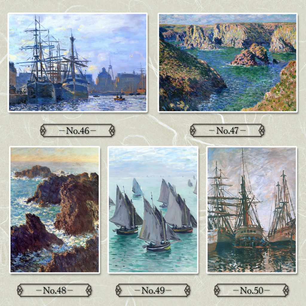 【全50種類】クロード・モネ『海・川・船の風景画』複製画《額入り》