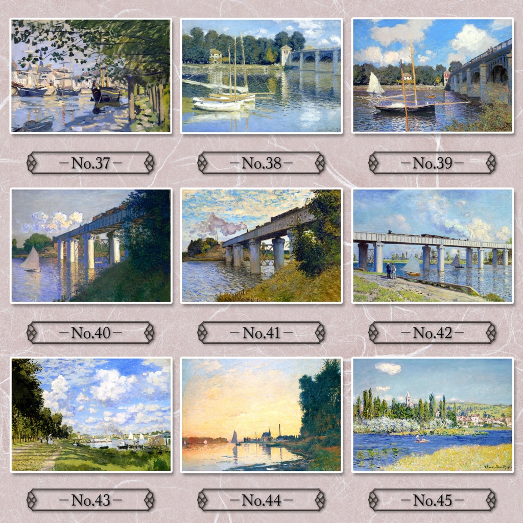 【全50種類】クロード・モネ『海・川・船の風景画』複製画《額入り》