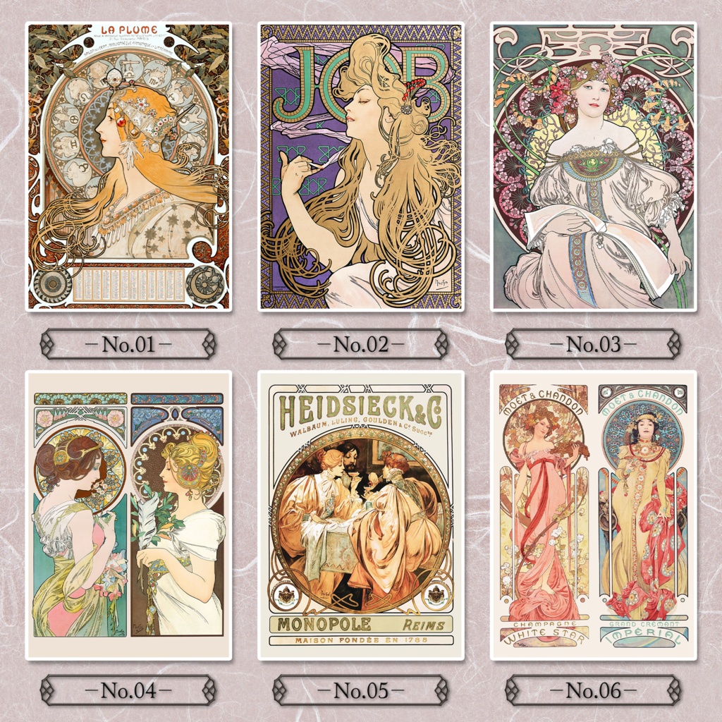 【全25種類】ミュシャ|複製画《額入り》