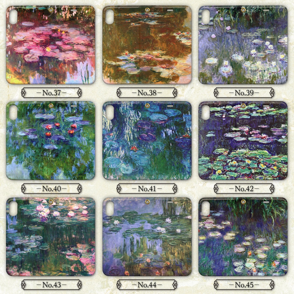 【全45種類】クロード・モネ『睡蓮』手帳型iPhoneケース