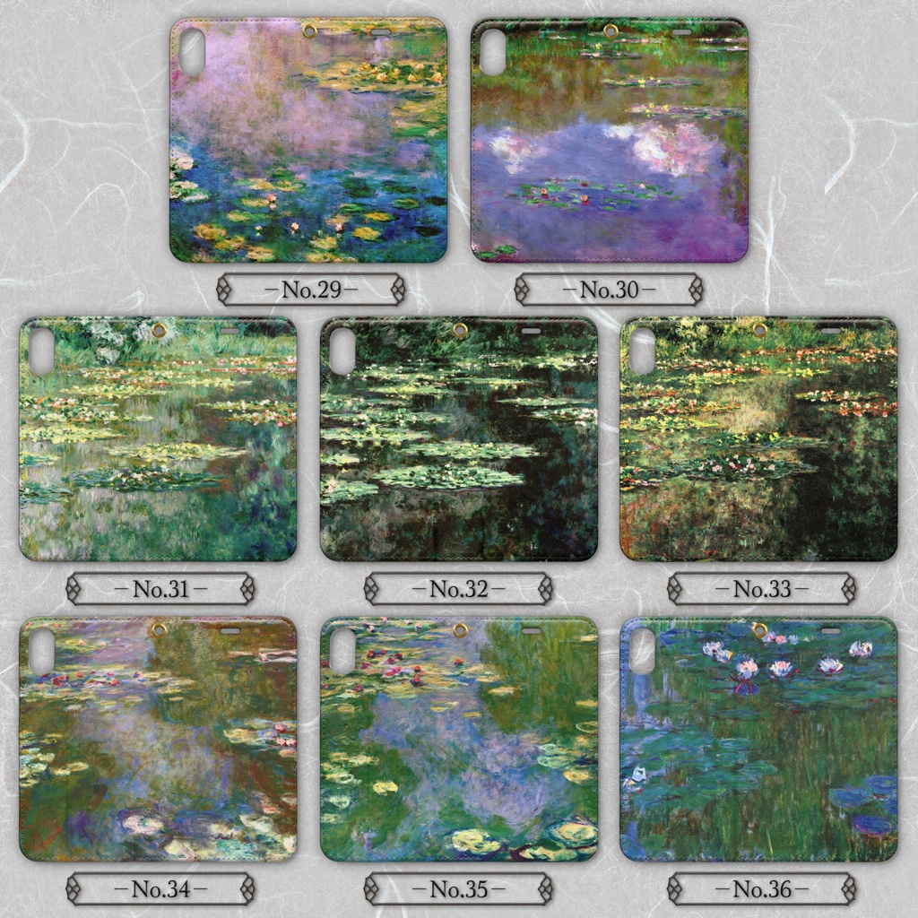 【全45種類】クロード・モネ『睡蓮』手帳型iPhoneケース