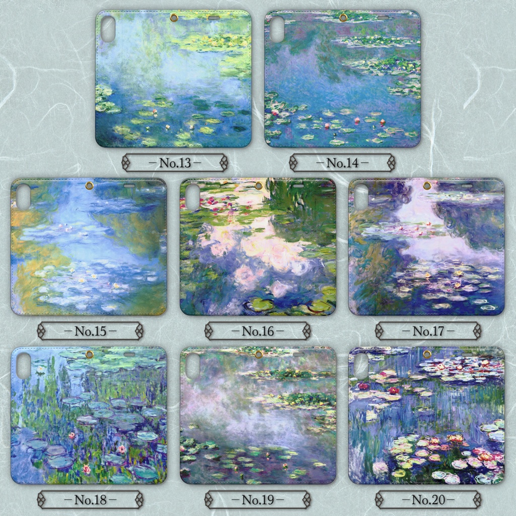 【全45種類】クロード・モネ『睡蓮』手帳型iPhoneケース