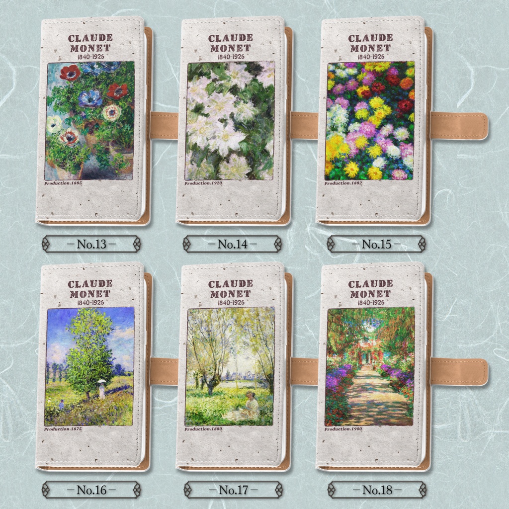 【全35種類】クロード・モネ|手帳型iPhoneケース(ベルト有り)