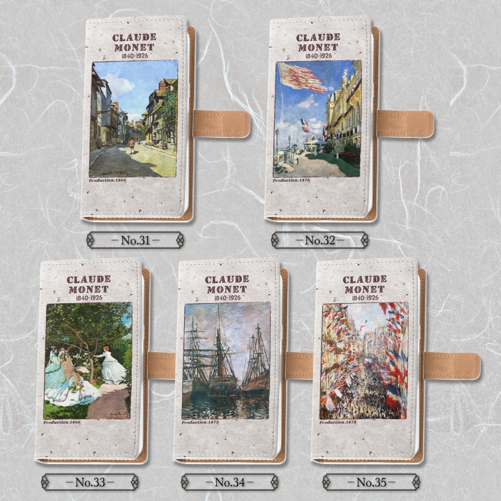 【全35種類】クロード・モネ|手帳型iPhoneケース(ベルト有り)