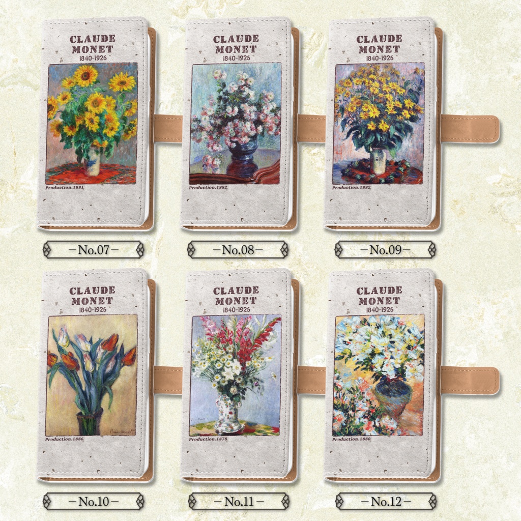 【全35種類】クロード・モネ|手帳型iPhoneケース(ベルト有り)