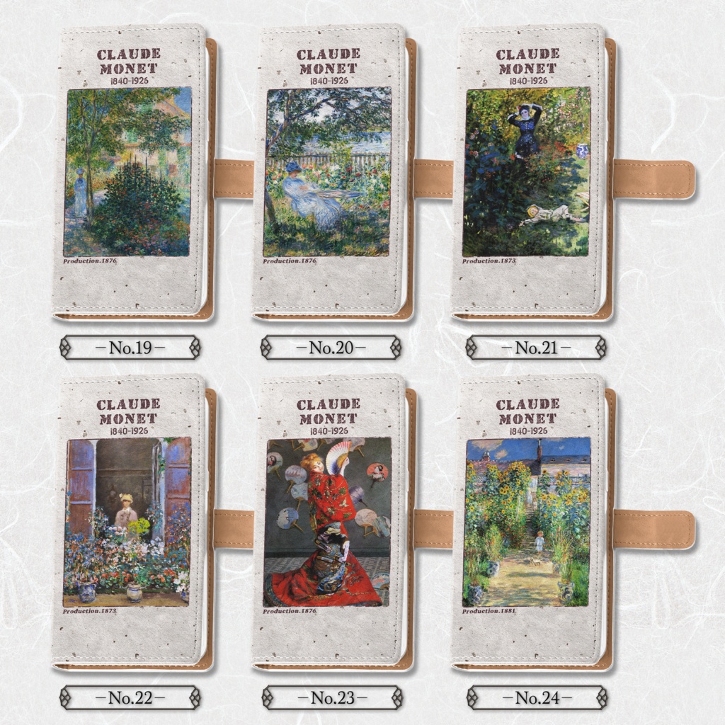 【全35種類】クロード・モネ|手帳型iPhoneケース(ベルト有り)