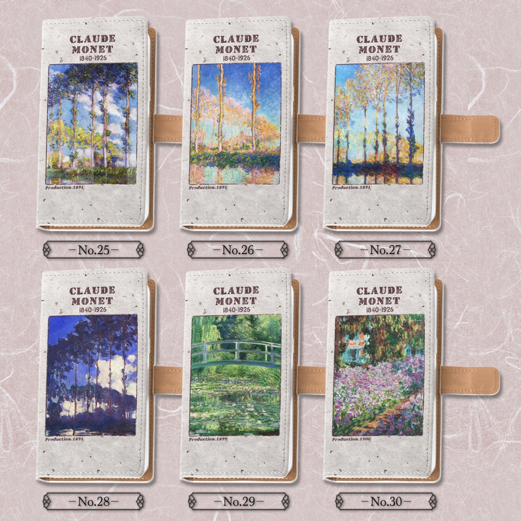【全35種類】クロード・モネ|手帳型iPhoneケース(ベルト有り)