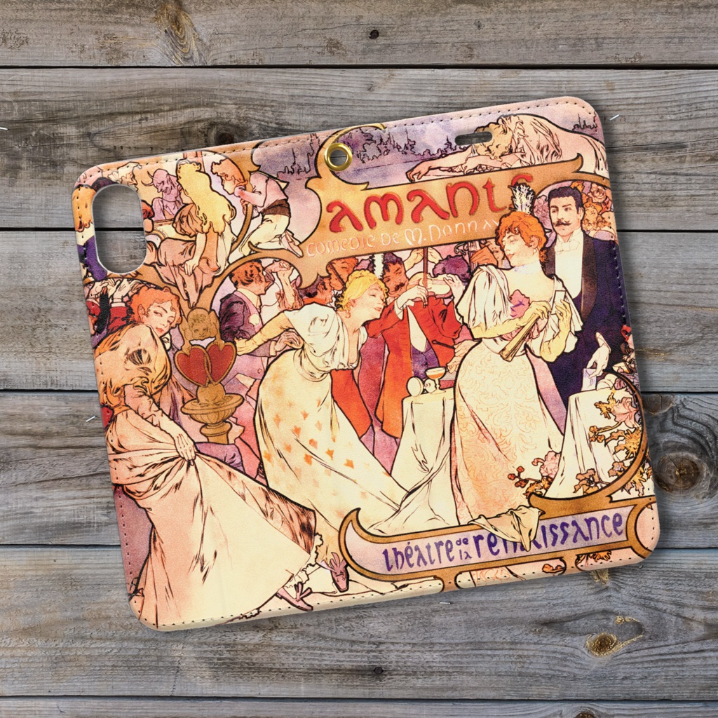 【全24種類】ミュシャ|手帳型iPhoneケース