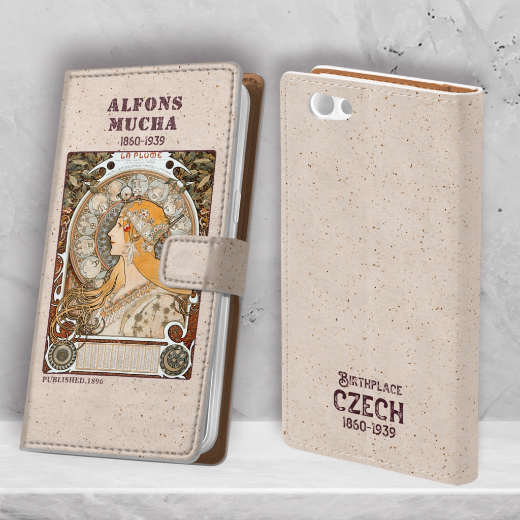 【全24種類】ミュシャ|手帳型iPhoneケース