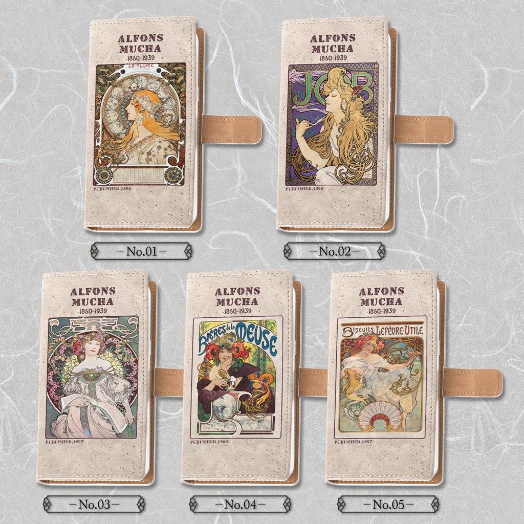 【全24種類】ミュシャ|手帳型iPhoneケース