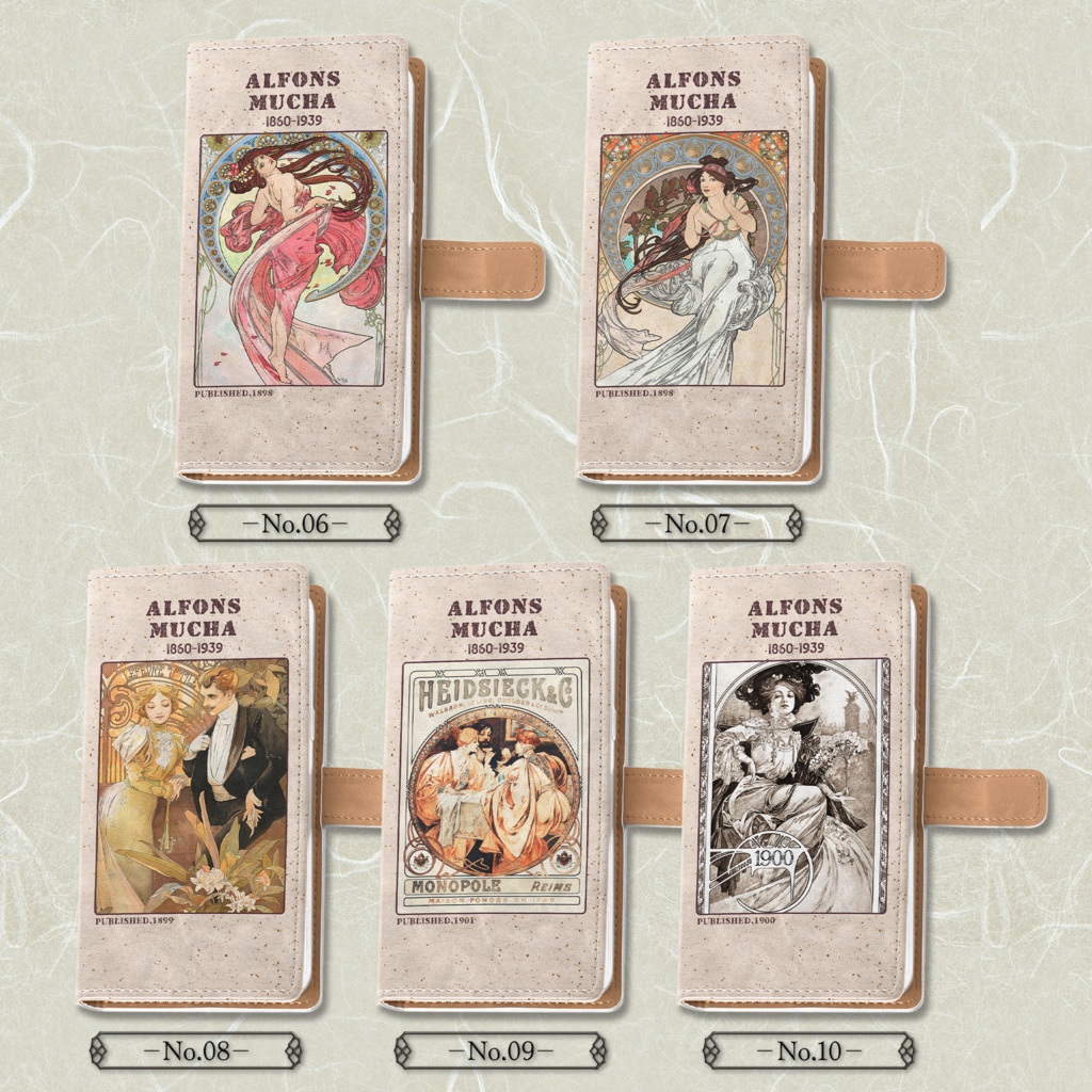 【全24種類】ミュシャ|手帳型iPhoneケース