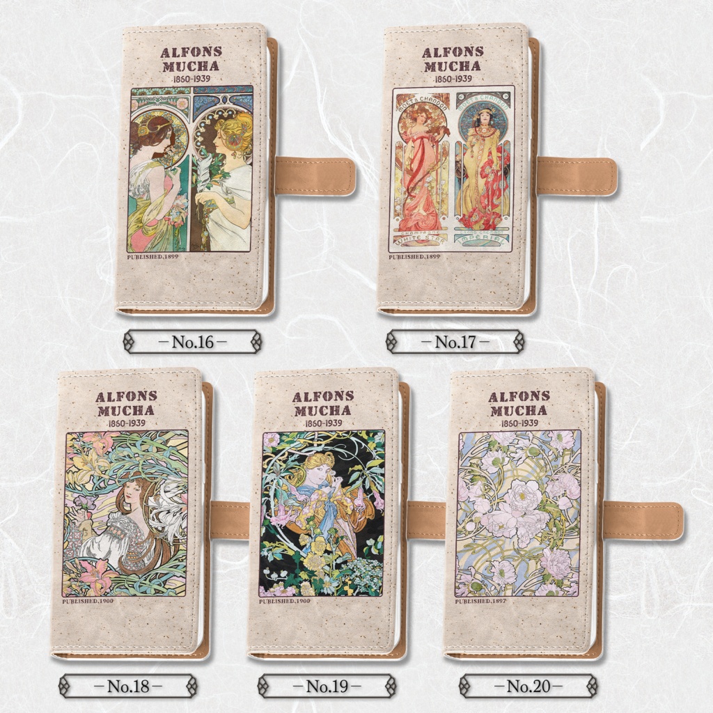 【全24種類】ミュシャ|手帳型iPhoneケース