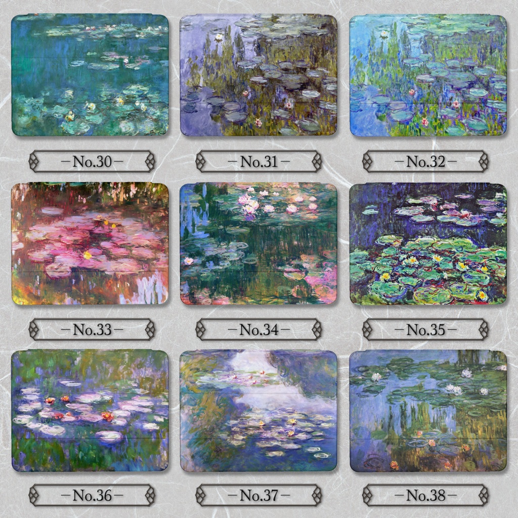【全38種類】クロード・モネ『睡蓮』 iPadケース