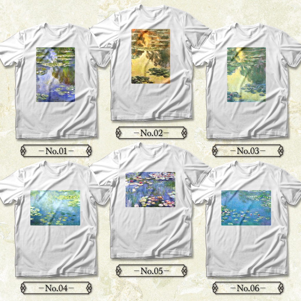 【全36種類】クロード・モネ『睡蓮』Tシャツ 《レディース/メンズ》