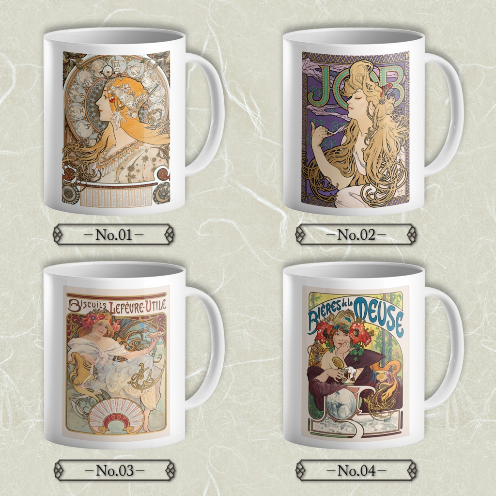 【全20種類】ミュシャ|マグカップ