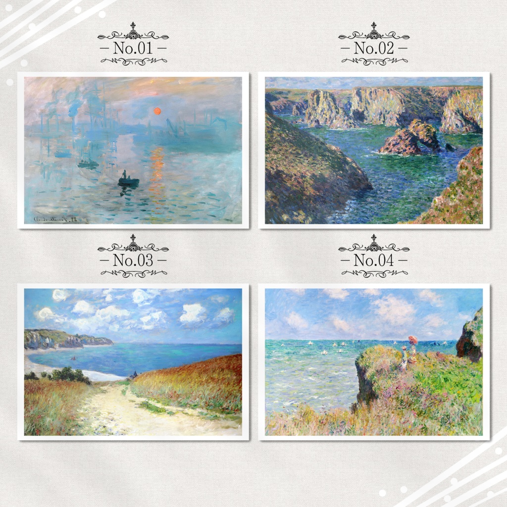 モネ『ポストカード|海/川/船.1』(16枚セット)