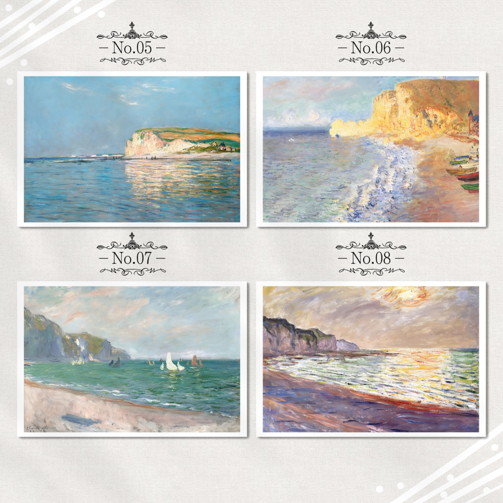 モネ『ポストカード|海/川/船.1』(16枚セット)