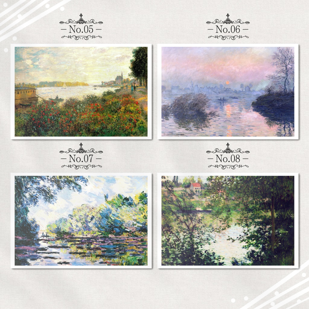 モネ『ポストカード|海/川/船.2』(16枚セット)