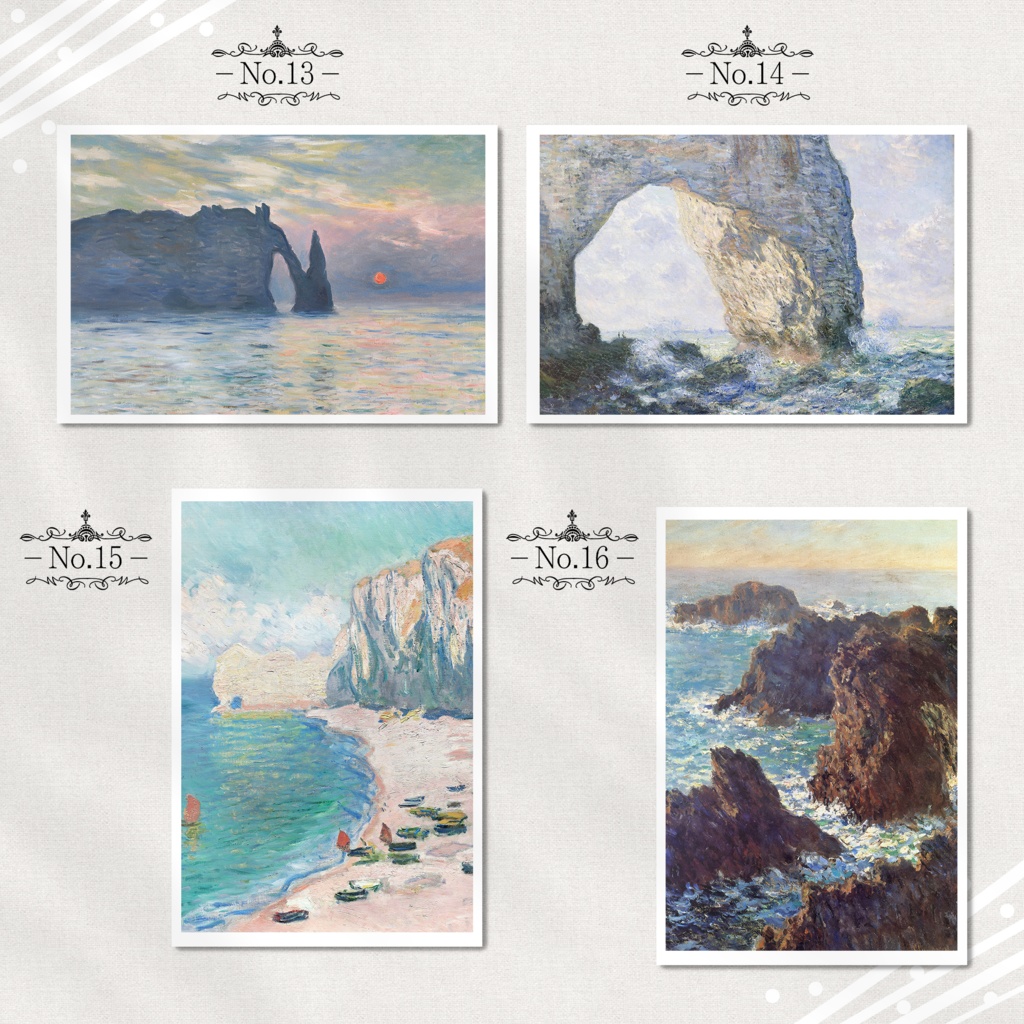 モネ『ポストカード|海/川/船.2』(16枚セット)