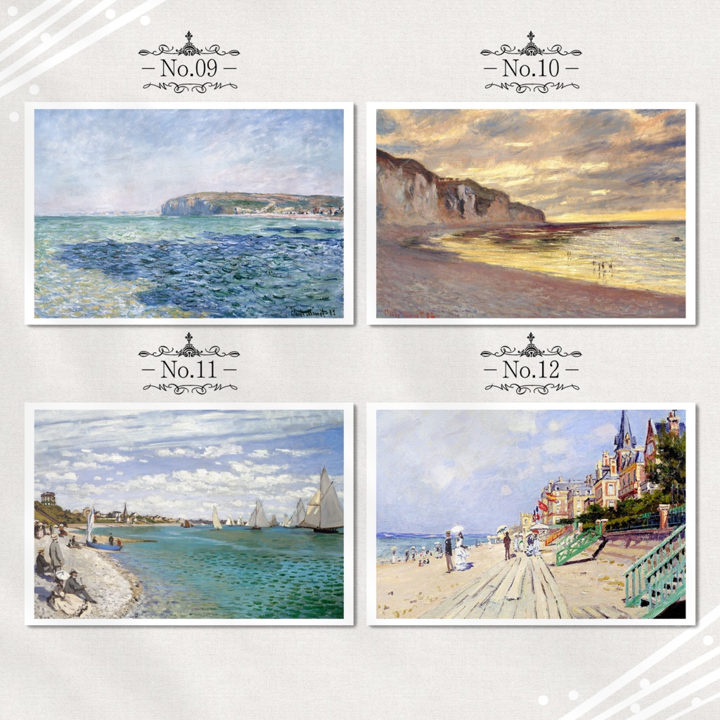 モネ『ポストカード|海/川/船.2』(16枚セット)