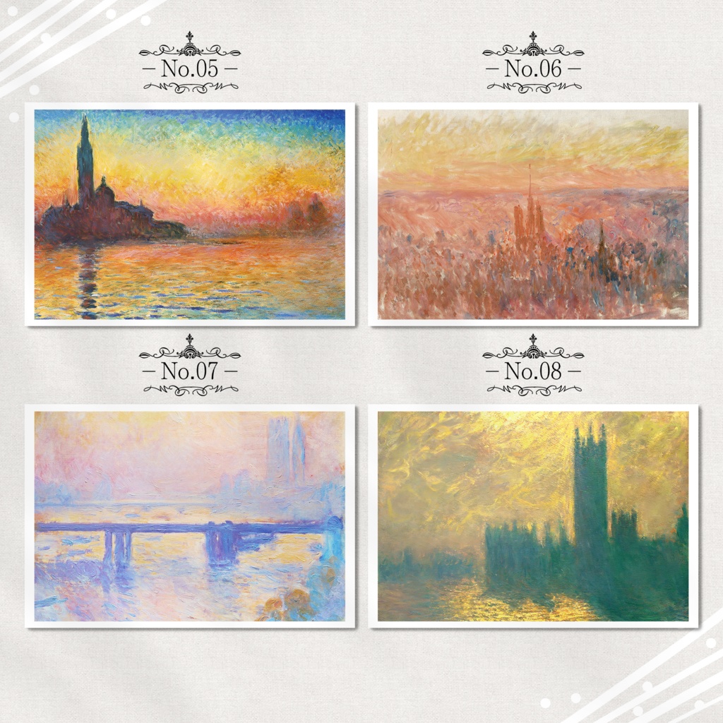 モネ『ポストカード|建物/建造物』(16枚セット)