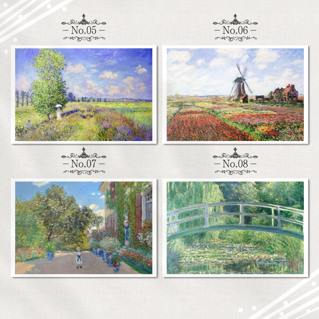 モネ『ポストカード|自然/風景画.1』(16枚セット)