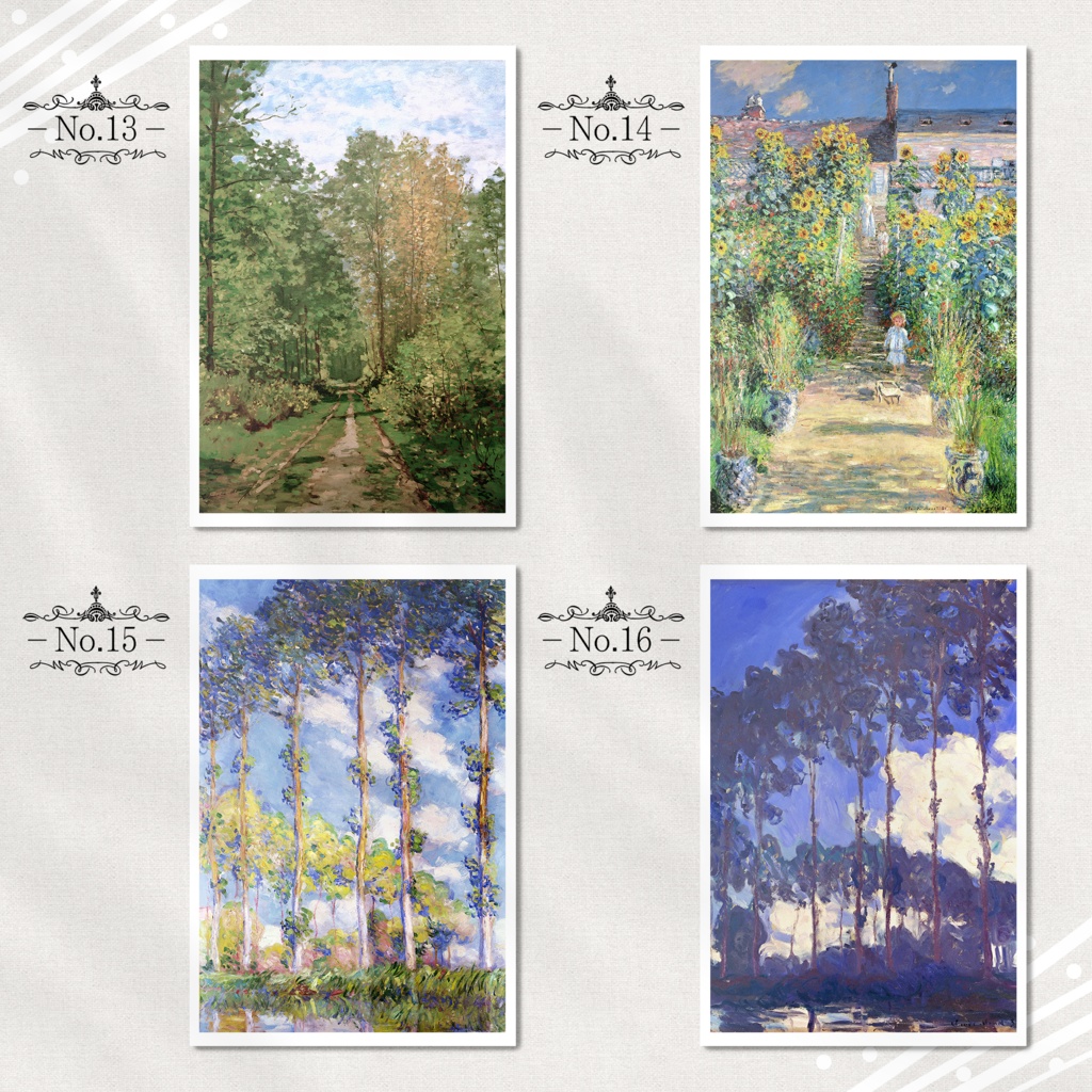 モネ『ポストカード|自然/風景画.1』(16枚セット)