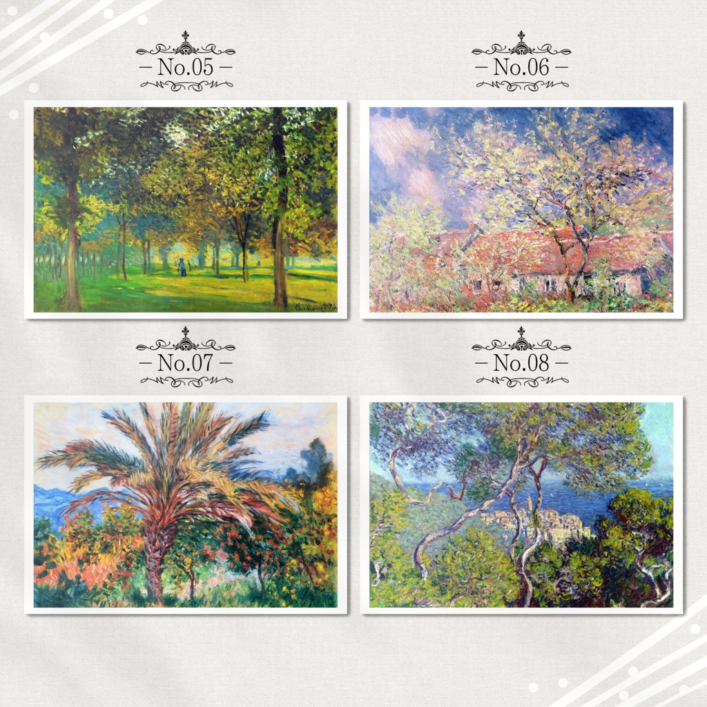 モネ『ポストカード|自然/風景画.2』(16枚セット)