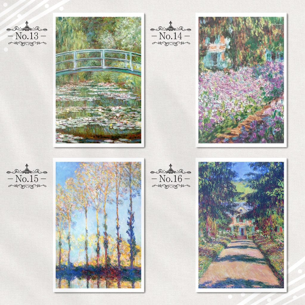 モネ『ポストカード|自然/風景画.3』(16枚セット)
