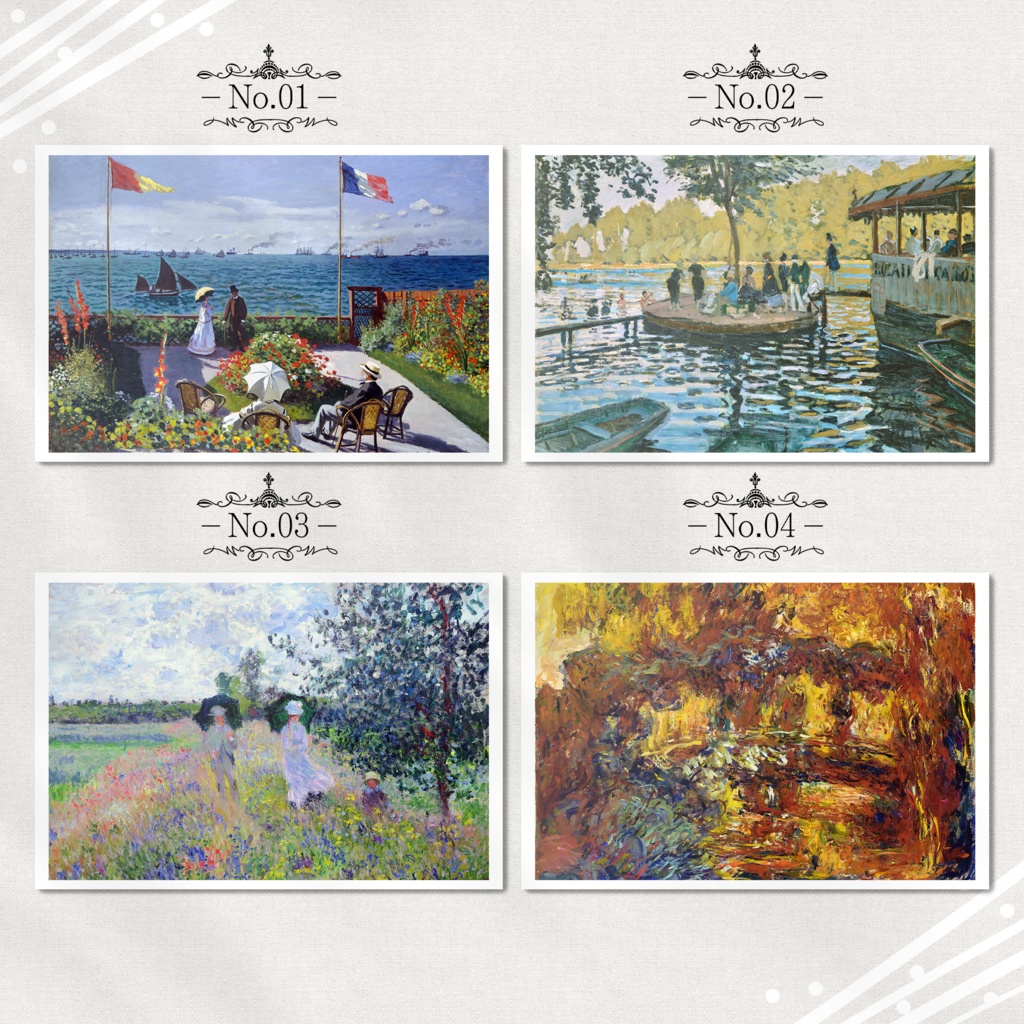 モネ『ポストカード|自然/風景画.3』(16枚セット)