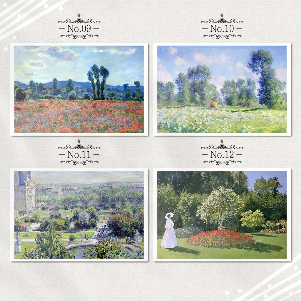 モネ『ポストカード|自然/風景画.3』(16枚セット)