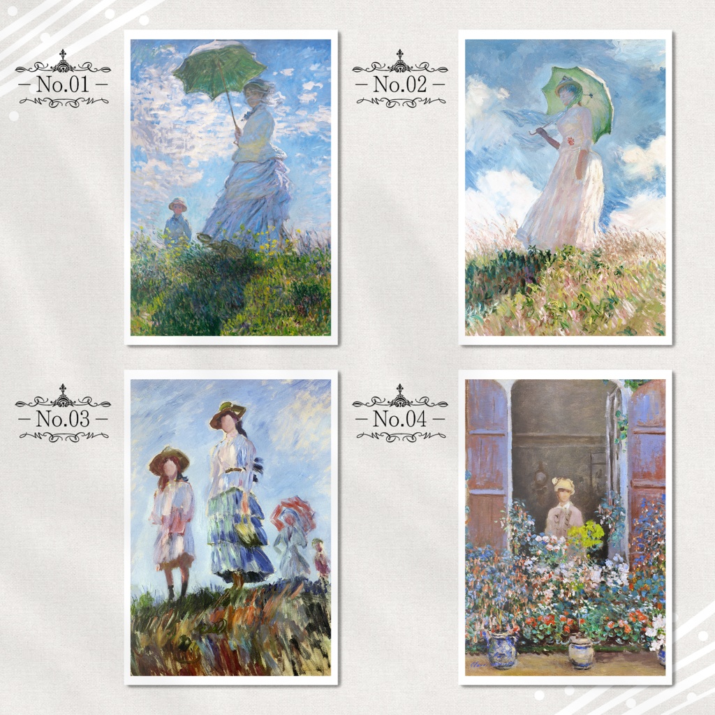 モネ『ポストカード|人物画.2』(12枚セット)