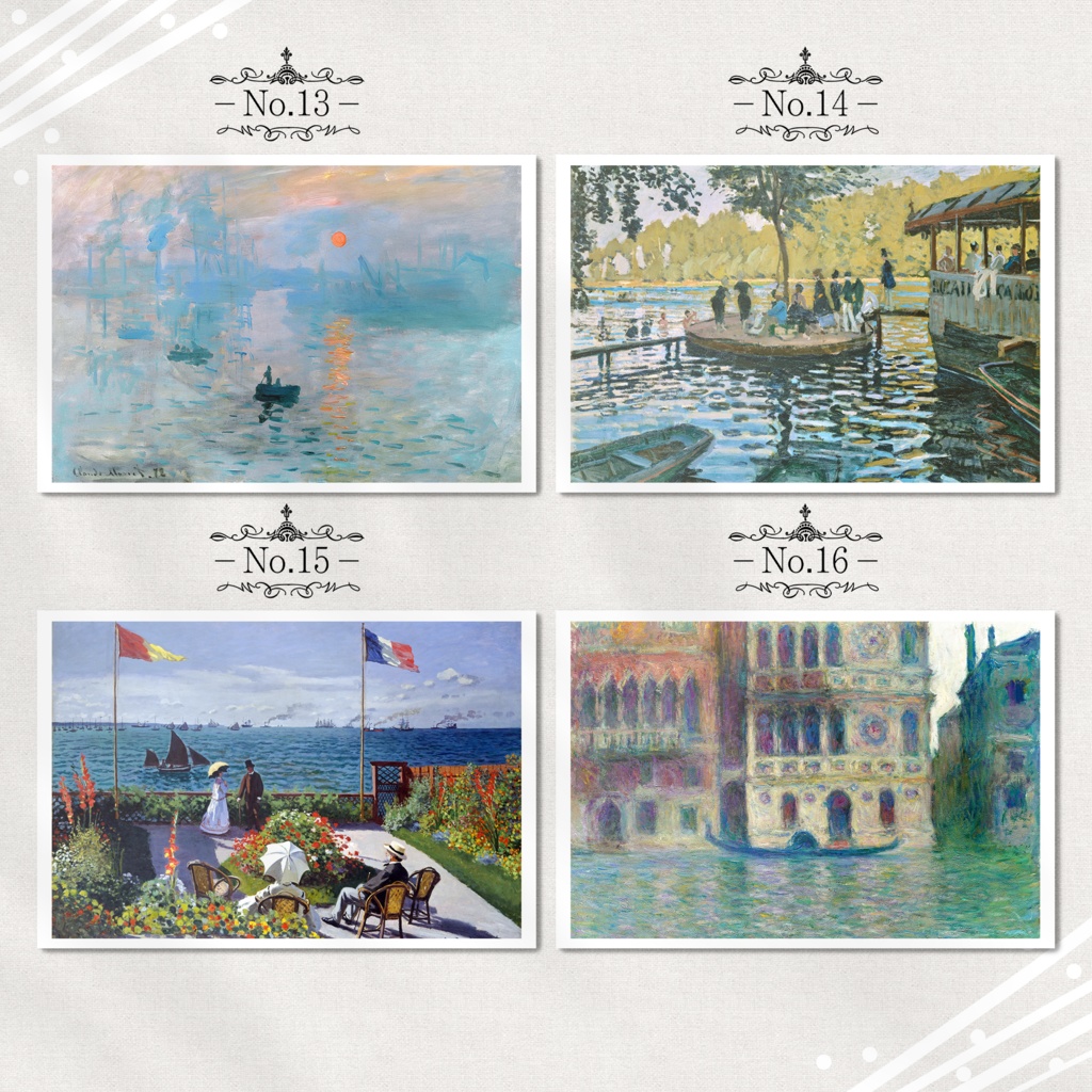 モネ『ポストカード|有名絵画』(24枚セット)