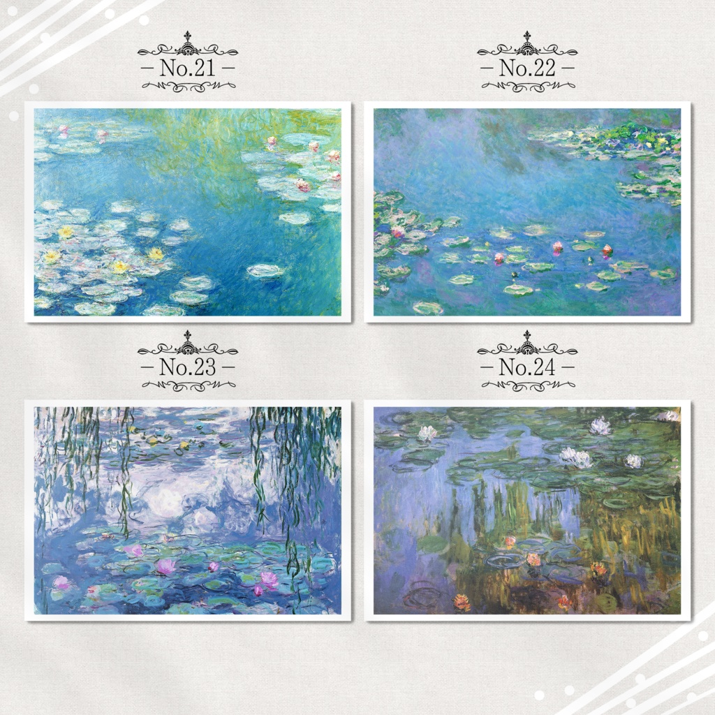 モネ『ポストカード|有名絵画』(24枚セット)
