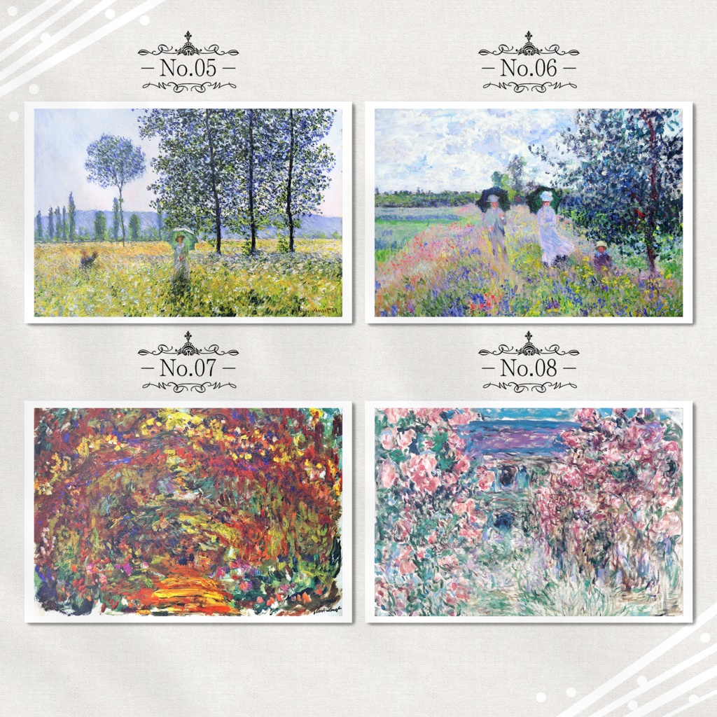 モネ『ポストカード|有名絵画』(24枚セット)