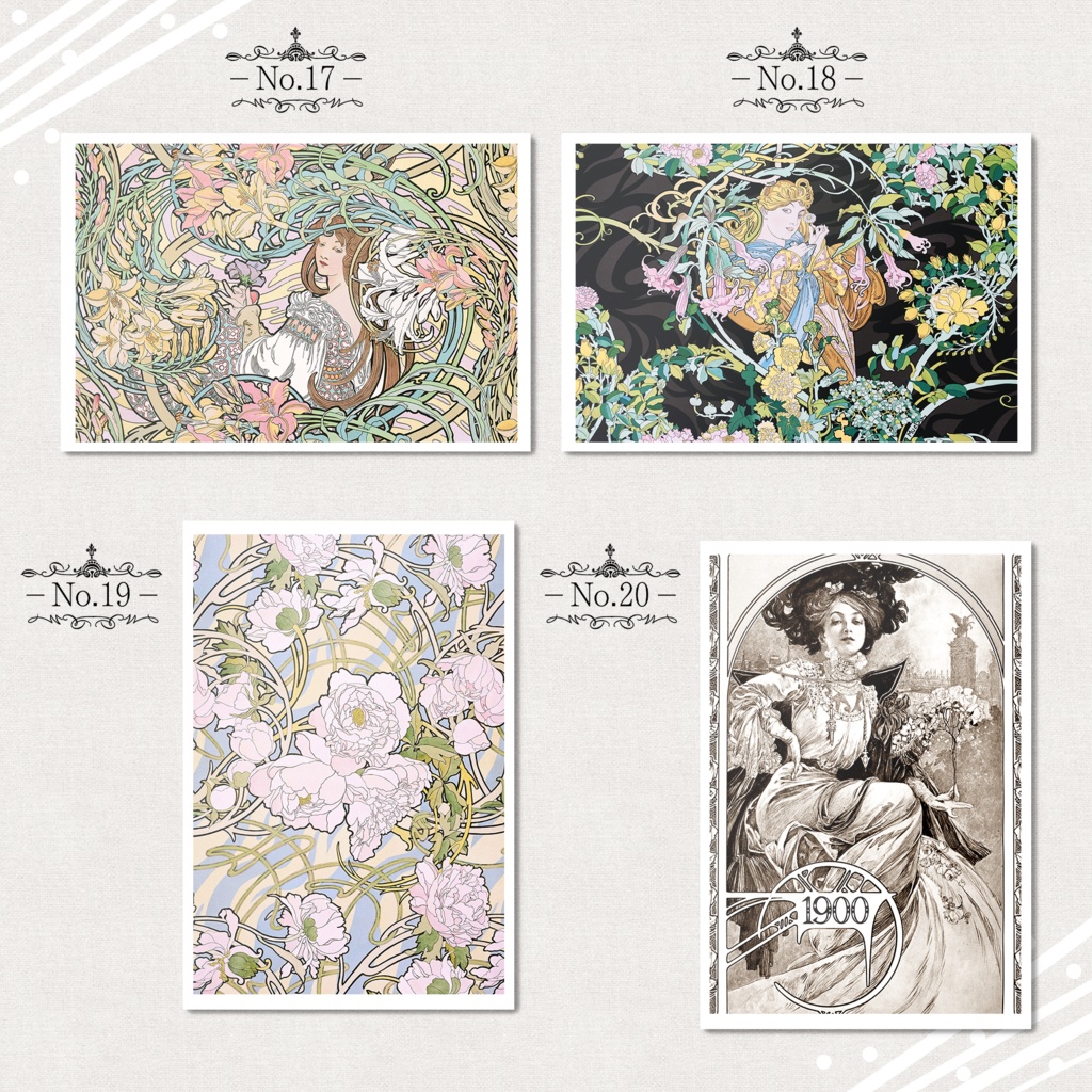 ミュシャ『ポストカード』(24枚セット)