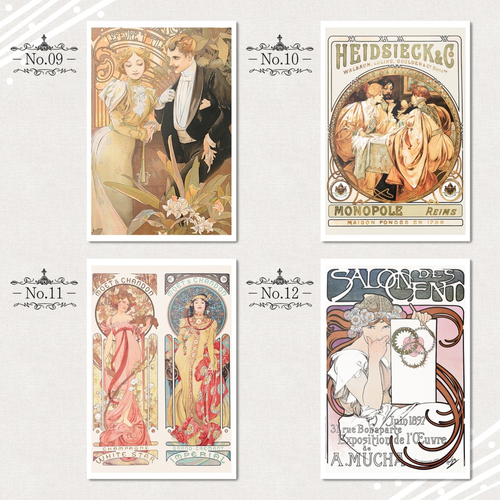 ミュシャ『ポストカード』(24枚セット)