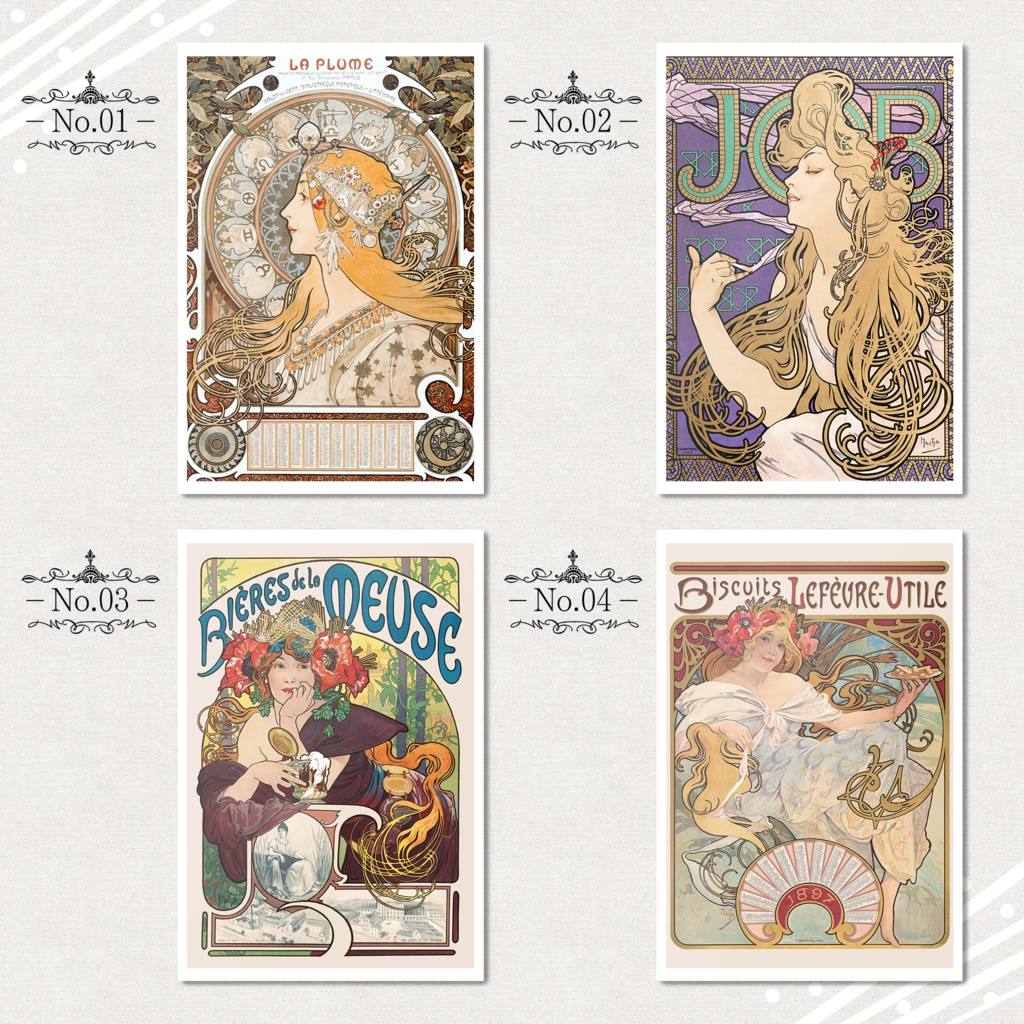 ミュシャ『ポストカード|01』(12枚セット)