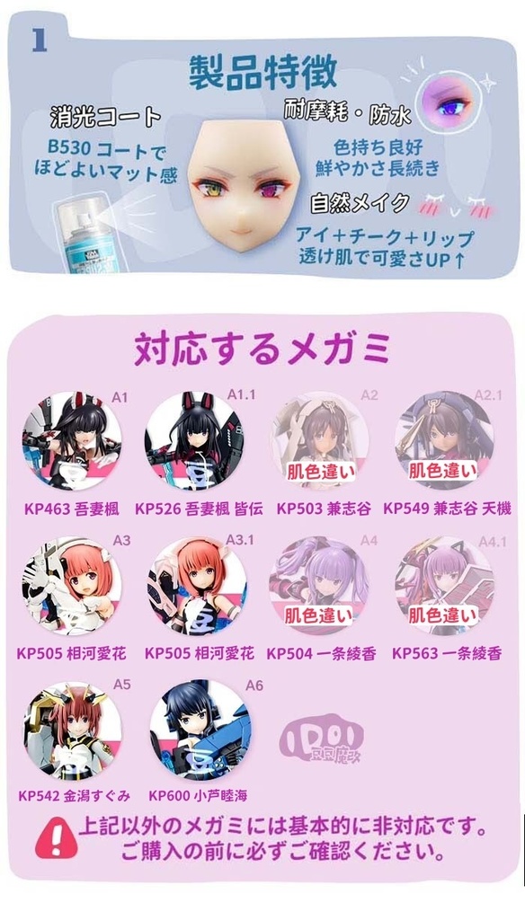 【銀狼】メガミデバイス フェイスパーツ 完成品