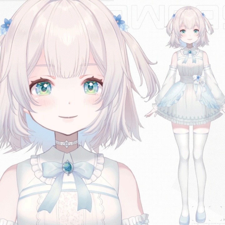 Vtuber Live2D【汎用モデル/量販モデル】白い少女ちゃん