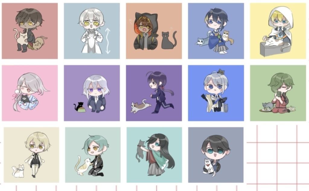 「猫と刀剣男士」ステッカー