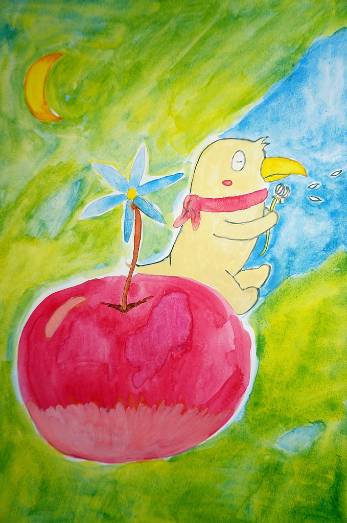 ヨルバとリンゴのトートバッグ