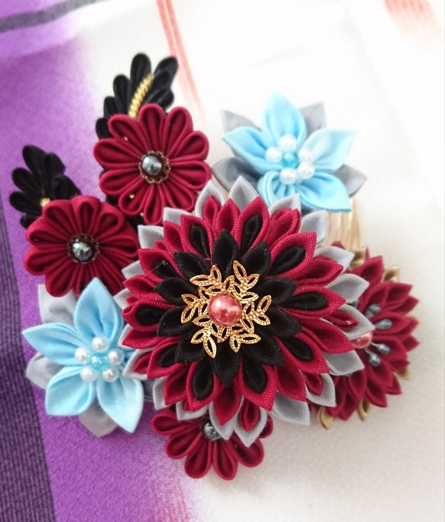 【和泉守モデル】つまみ細工ヘアアクセサリー