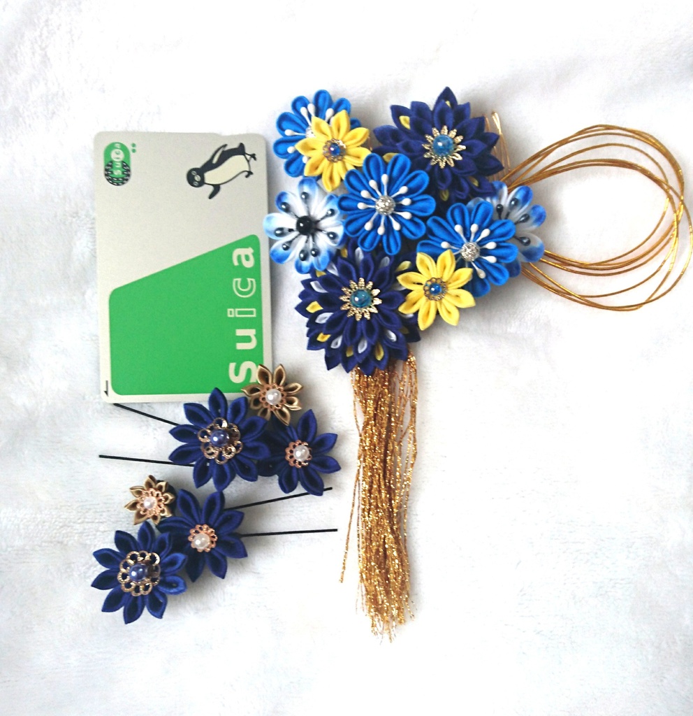 【三日月モデル】つまみ細工コームセット