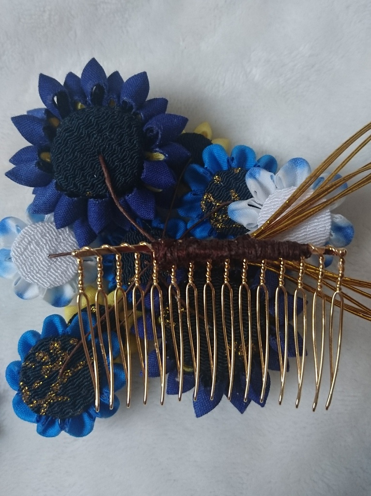 【三日月モデル】つまみ細工コームセット