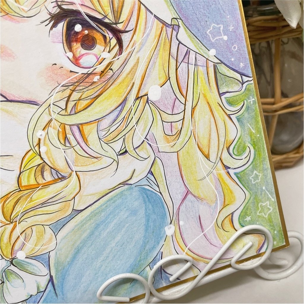 魔理沙 イラスト 色紙 手描きイラスト 霧雨魔理沙