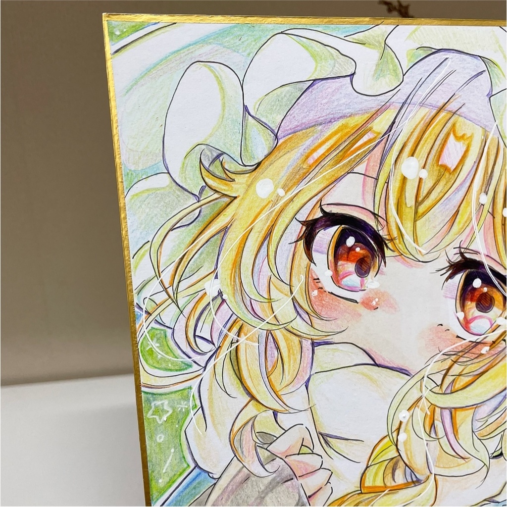 魔理沙 イラスト 色紙 手描きイラスト 霧雨魔理沙