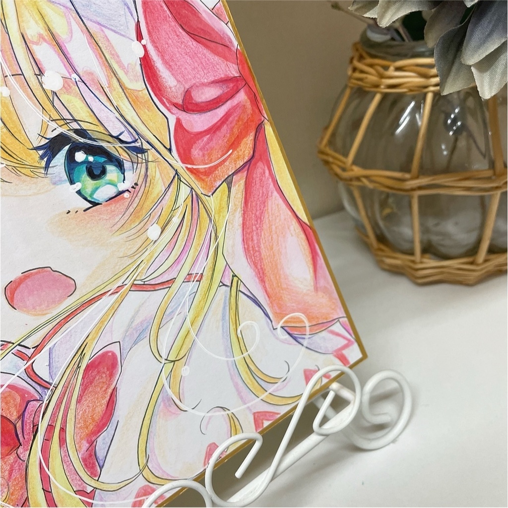 リリーホワイト イラスト 手描きイラスト 色紙