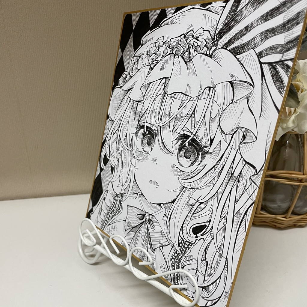 フランドール イラスト モノクロ 白黒 色紙 フランドール・スカーレット フラン 東方