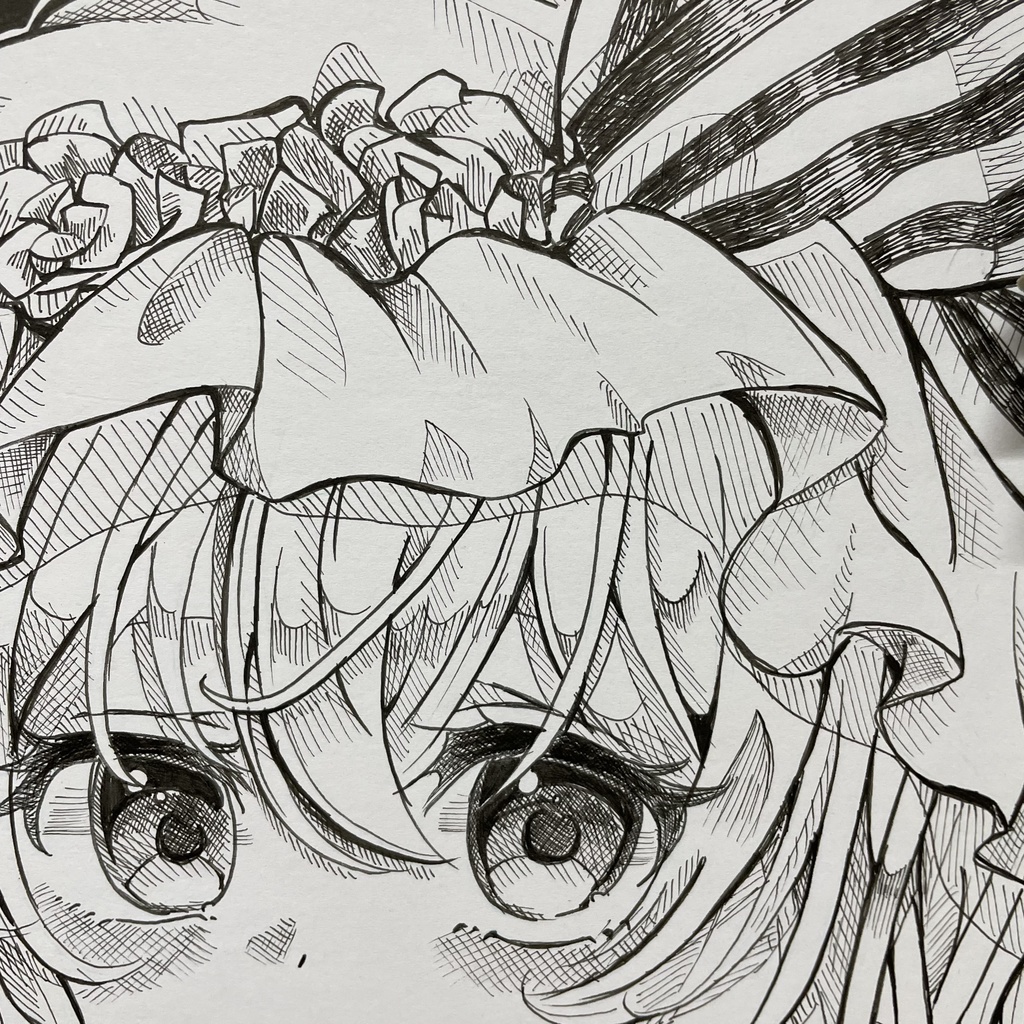 フランドール イラスト モノクロ 白黒 色紙 フランドール・スカーレット フラン 東方